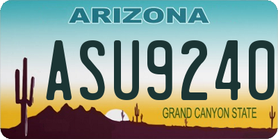 AZ license plate ASU9240
