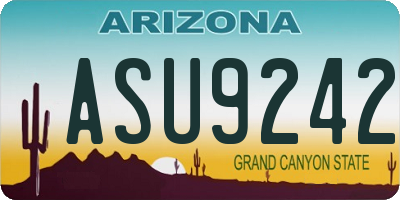 AZ license plate ASU9242