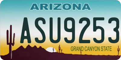AZ license plate ASU9253