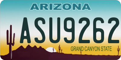 AZ license plate ASU9262
