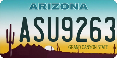 AZ license plate ASU9263
