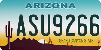 AZ license plate ASU9266