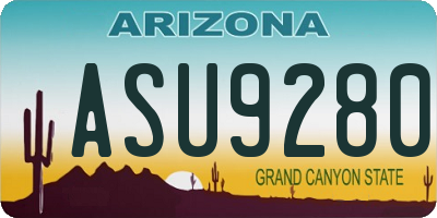 AZ license plate ASU9280