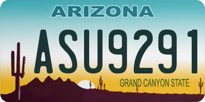 AZ license plate ASU9291