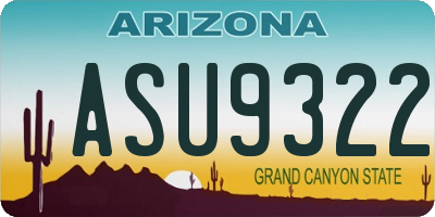 AZ license plate ASU9322