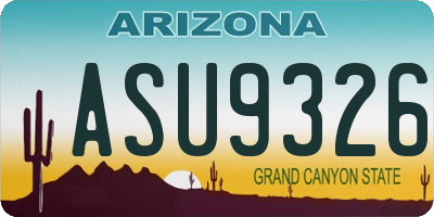 AZ license plate ASU9326