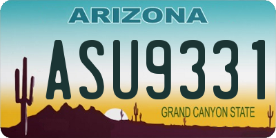 AZ license plate ASU9331