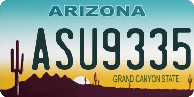 AZ license plate ASU9335