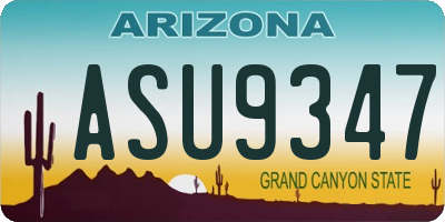 AZ license plate ASU9347