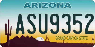 AZ license plate ASU9352
