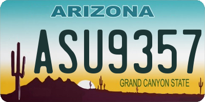 AZ license plate ASU9357