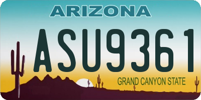 AZ license plate ASU9361