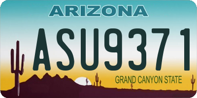 AZ license plate ASU9371