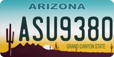 AZ license plate ASU9380