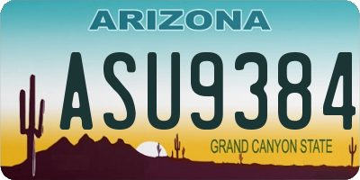 AZ license plate ASU9384