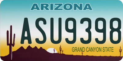 AZ license plate ASU9398