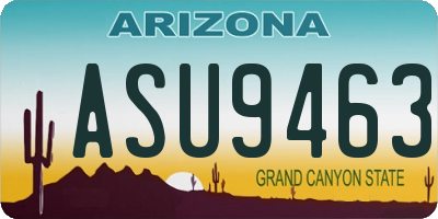AZ license plate ASU9463