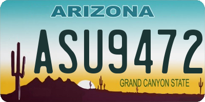AZ license plate ASU9472