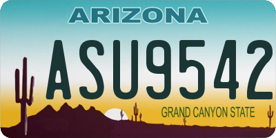 AZ license plate ASU9542