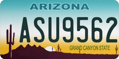 AZ license plate ASU9562