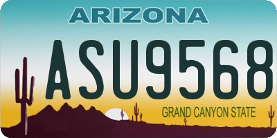 AZ license plate ASU9568