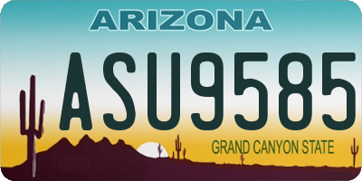 AZ license plate ASU9585
