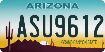 AZ license plate ASU9612
