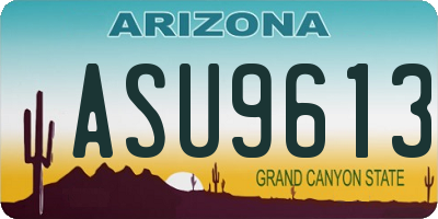 AZ license plate ASU9613