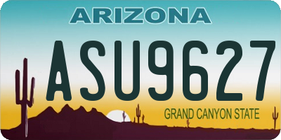 AZ license plate ASU9627
