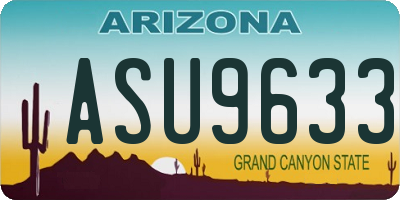 AZ license plate ASU9633