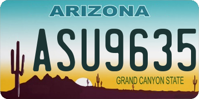 AZ license plate ASU9635