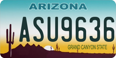 AZ license plate ASU9636