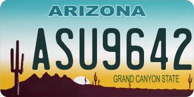 AZ license plate ASU9642