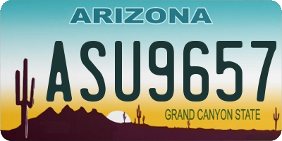 AZ license plate ASU9657