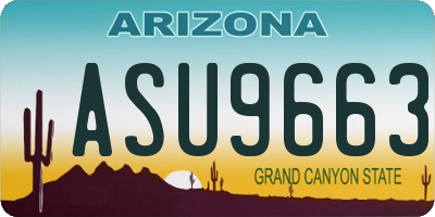 AZ license plate ASU9663