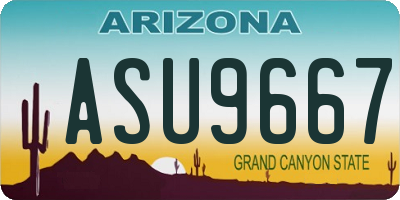AZ license plate ASU9667