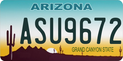 AZ license plate ASU9672