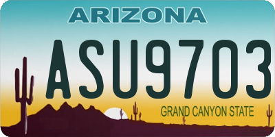 AZ license plate ASU9703