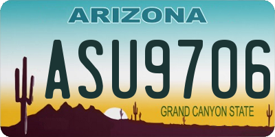 AZ license plate ASU9706