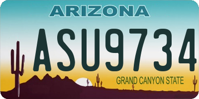 AZ license plate ASU9734