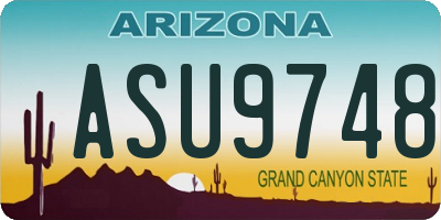 AZ license plate ASU9748