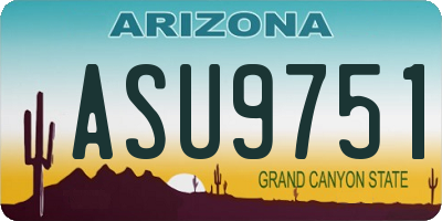 AZ license plate ASU9751