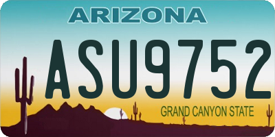 AZ license plate ASU9752