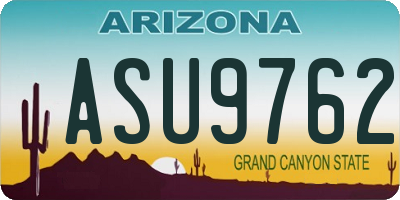 AZ license plate ASU9762