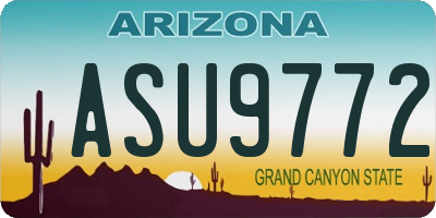 AZ license plate ASU9772