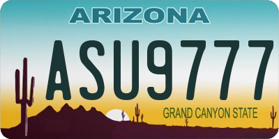 AZ license plate ASU9777