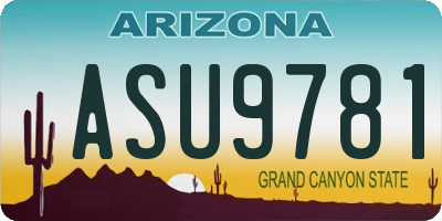 AZ license plate ASU9781