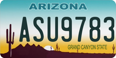 AZ license plate ASU9783