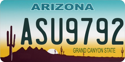 AZ license plate ASU9792