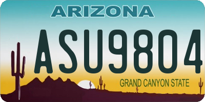 AZ license plate ASU9804